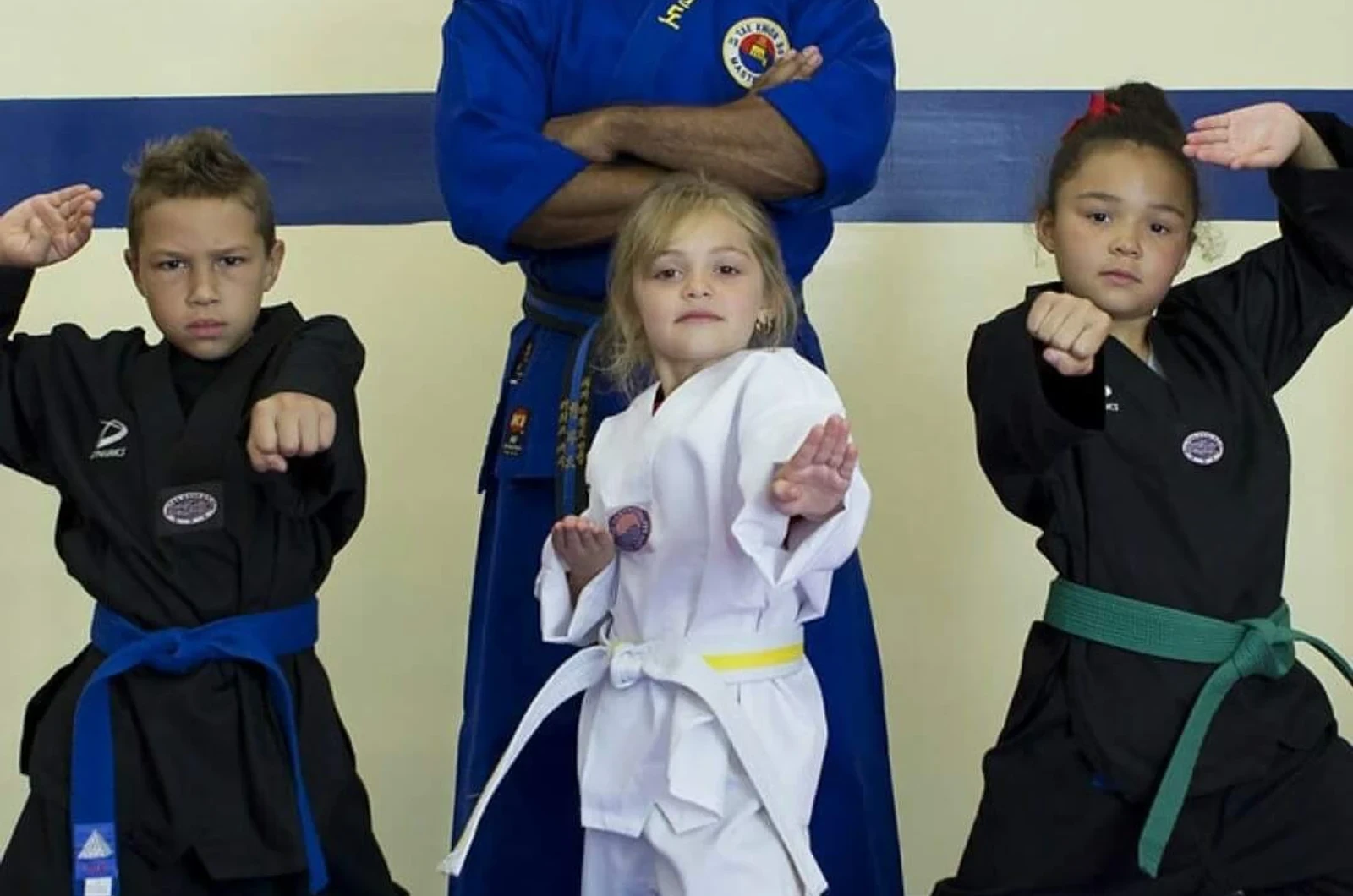 Kids in after-school martial arts at Kick Xplosion